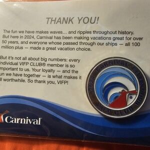 Carnival Cruise Lines 2024 Celebration VIFP Club Collector Pin.